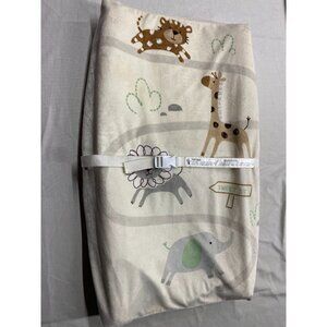 Baby Infant Contoured Changing Pad with Animal Print Cover Elephant Lion